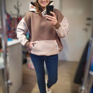 .Bluza oversize CZEKOLADA